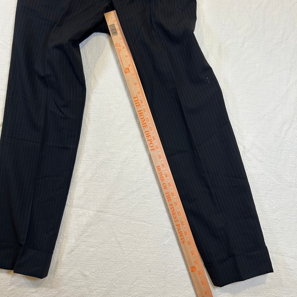 Womens Banana Republic Martin Fit Pants Black Pinstripe Cuffed Dress‎ Size 6 - Picture 8 of 14